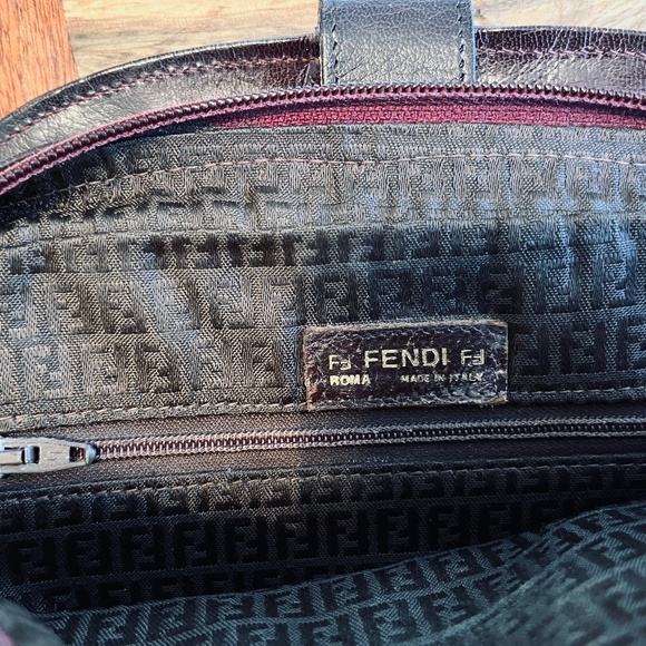 RARE Vintage FENDI ITALY intrecciato brown Leather Crossbody 60's shoulder bag - Picture 11 of 16